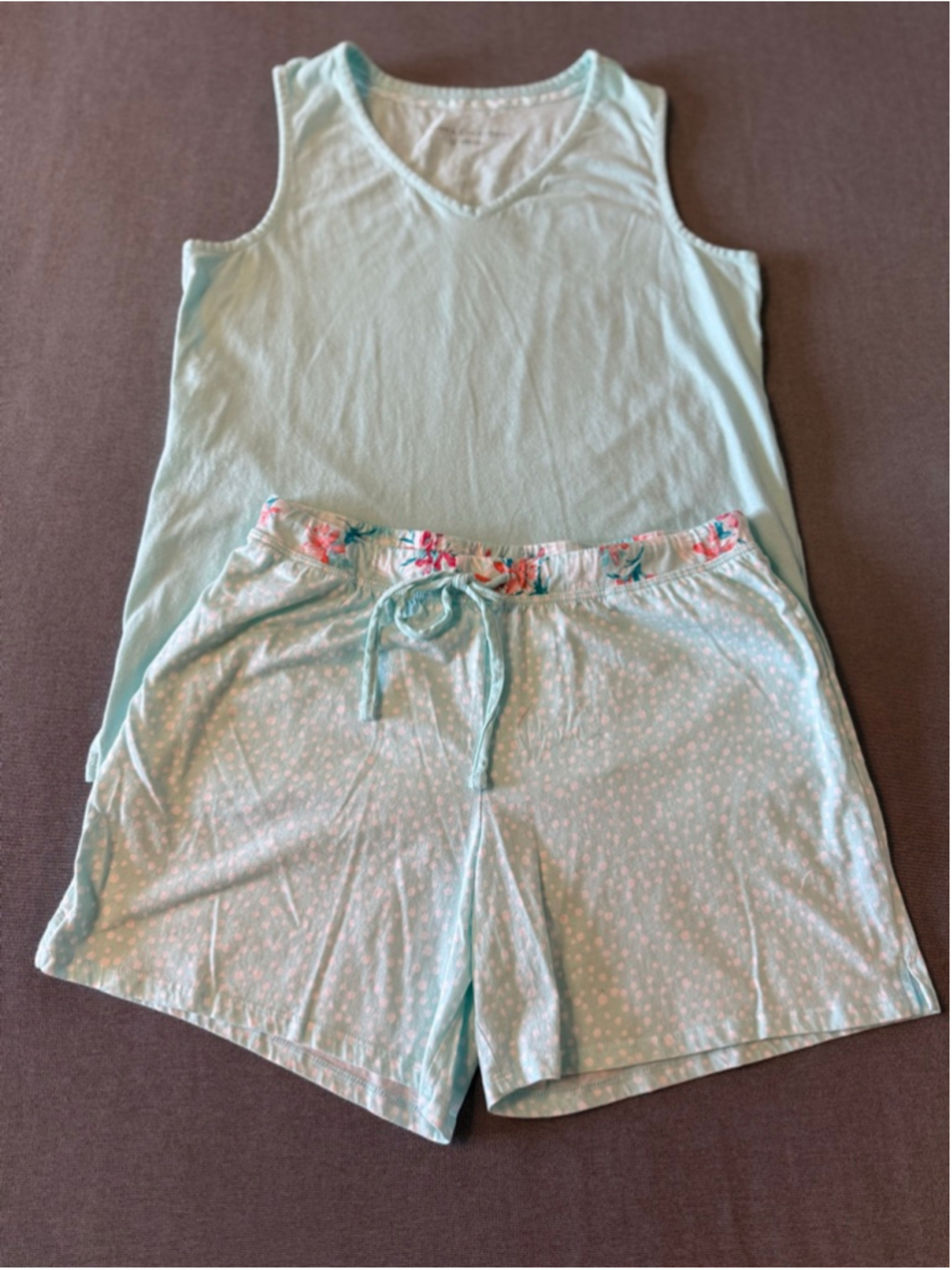 Carole Hochman women's pajama set Mint/White Size S